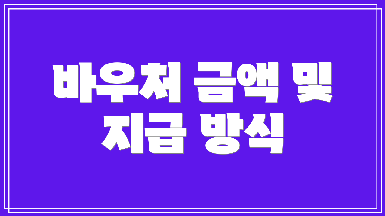 바우처 금액 및 지급 방식
