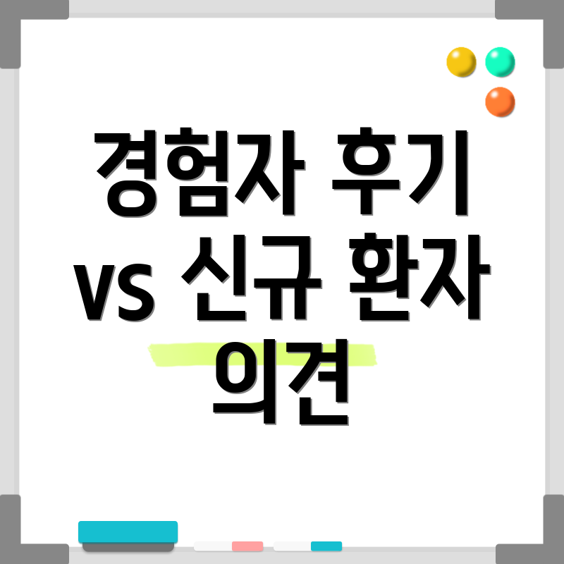 경험자 후기 vs 신규 환자 의견