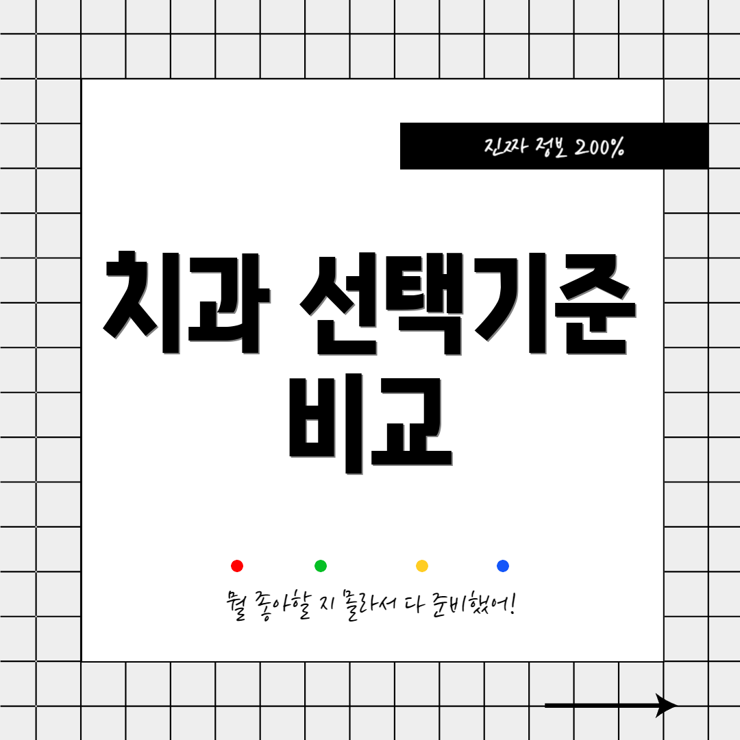 치과 선택기준 비교