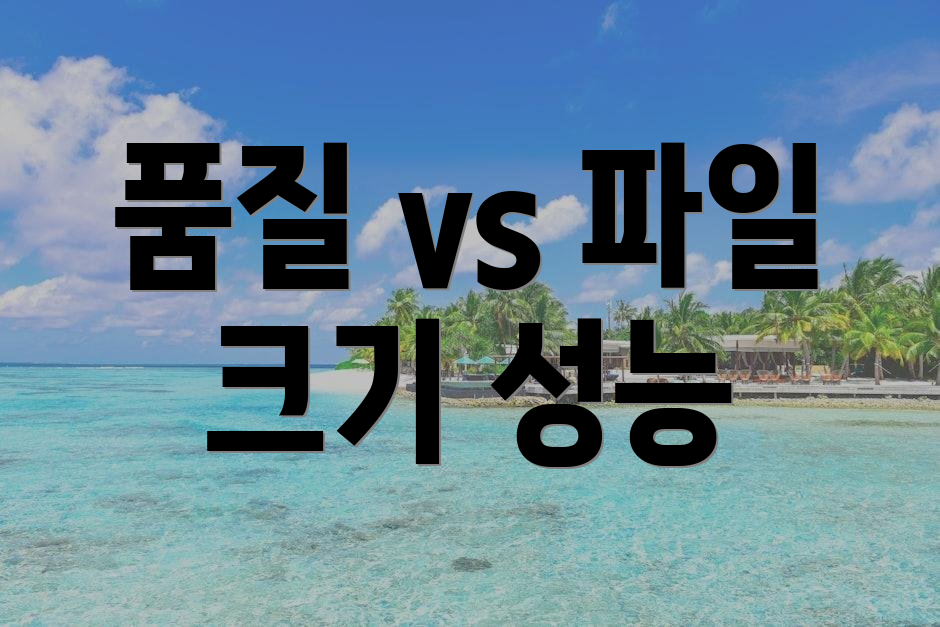 품질 vs 파일 크기 성능
