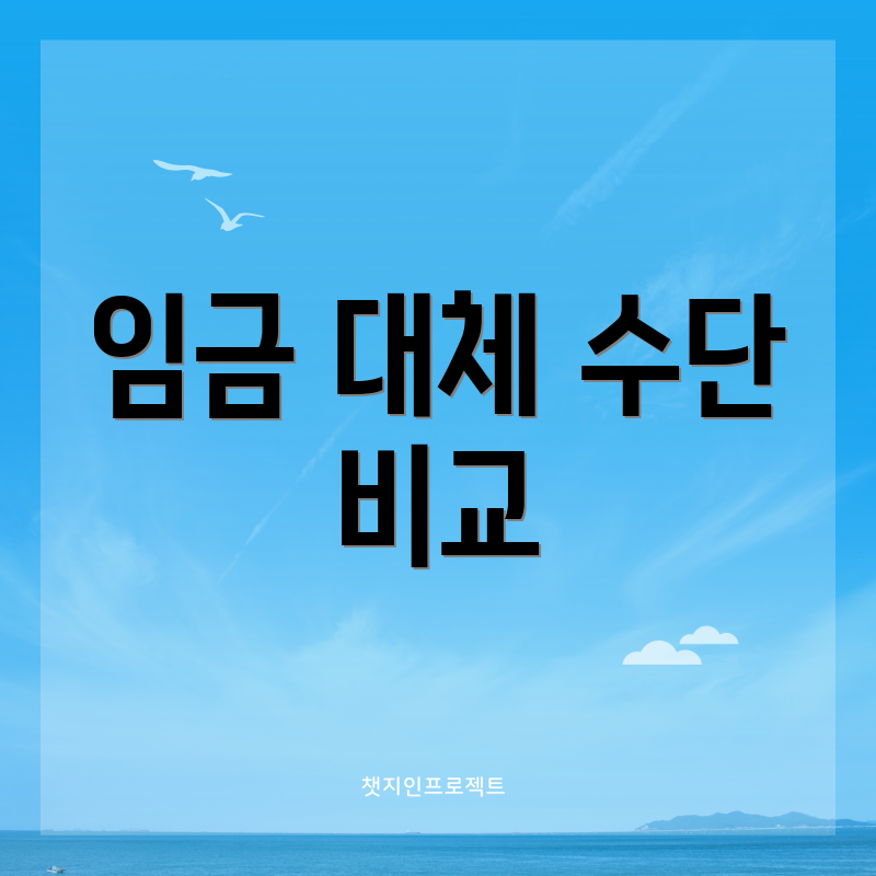 임금 대체 수단 비교