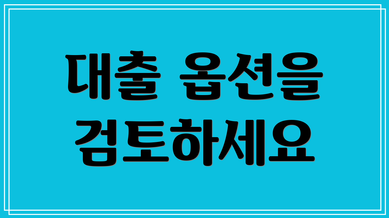 대출 옵션을 검토하세요