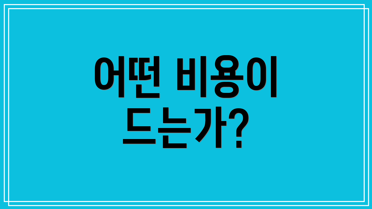 어떤 비용이 드는가?