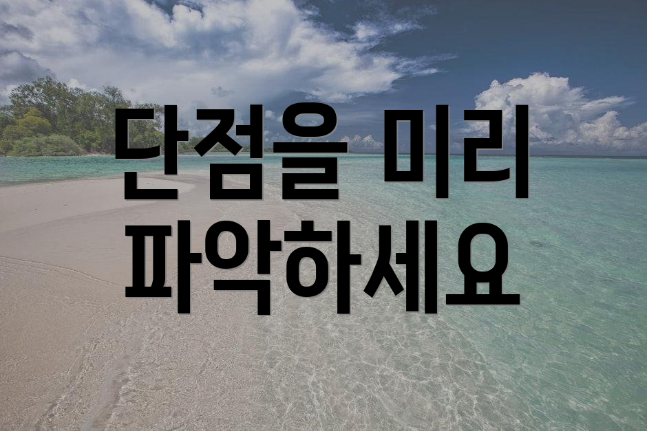 단점을 미리 파악하세요