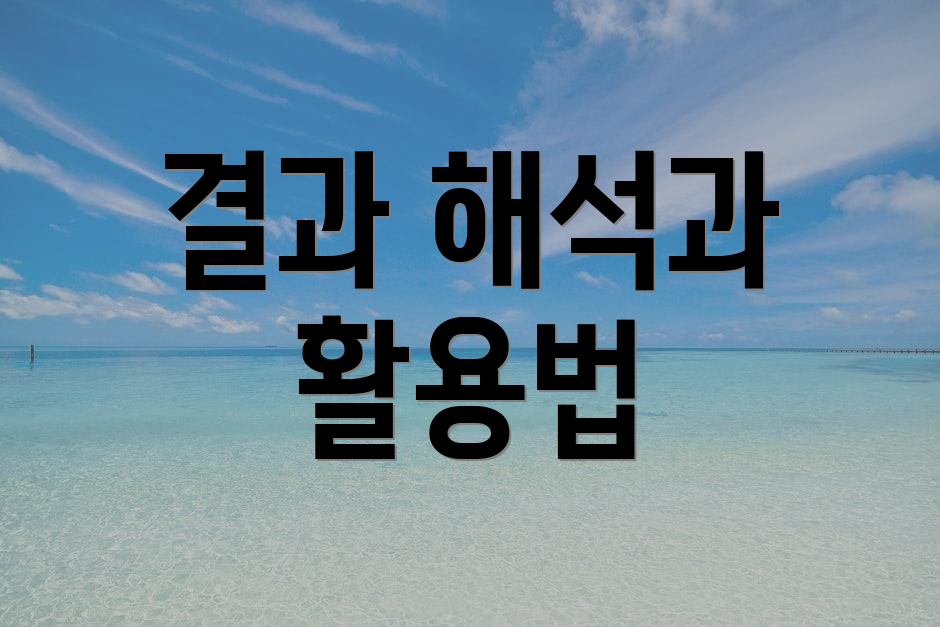 결과 해석과 활용법