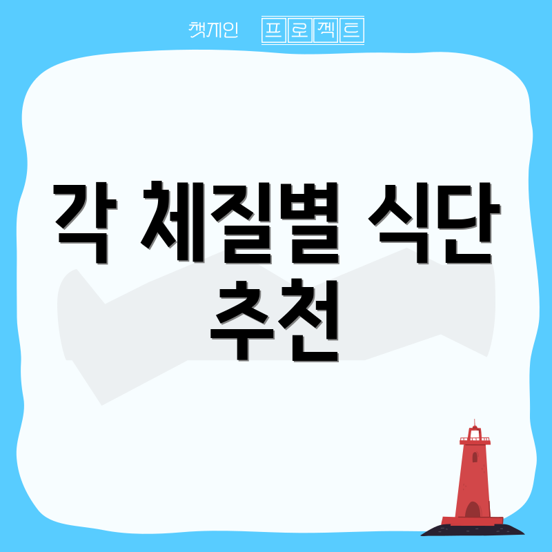 각 체질별 식단 추천