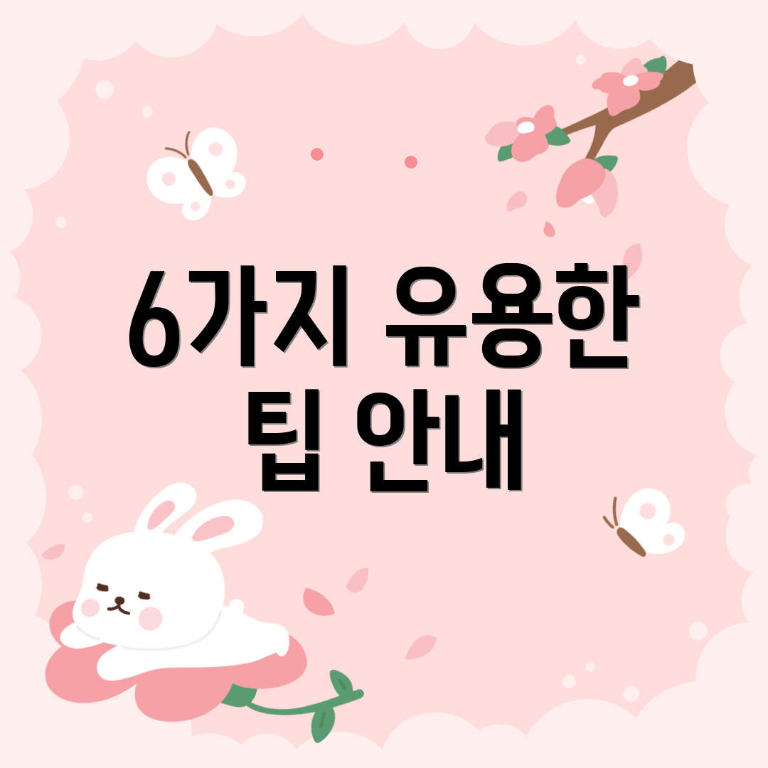 6가지 유용한 팁 안내