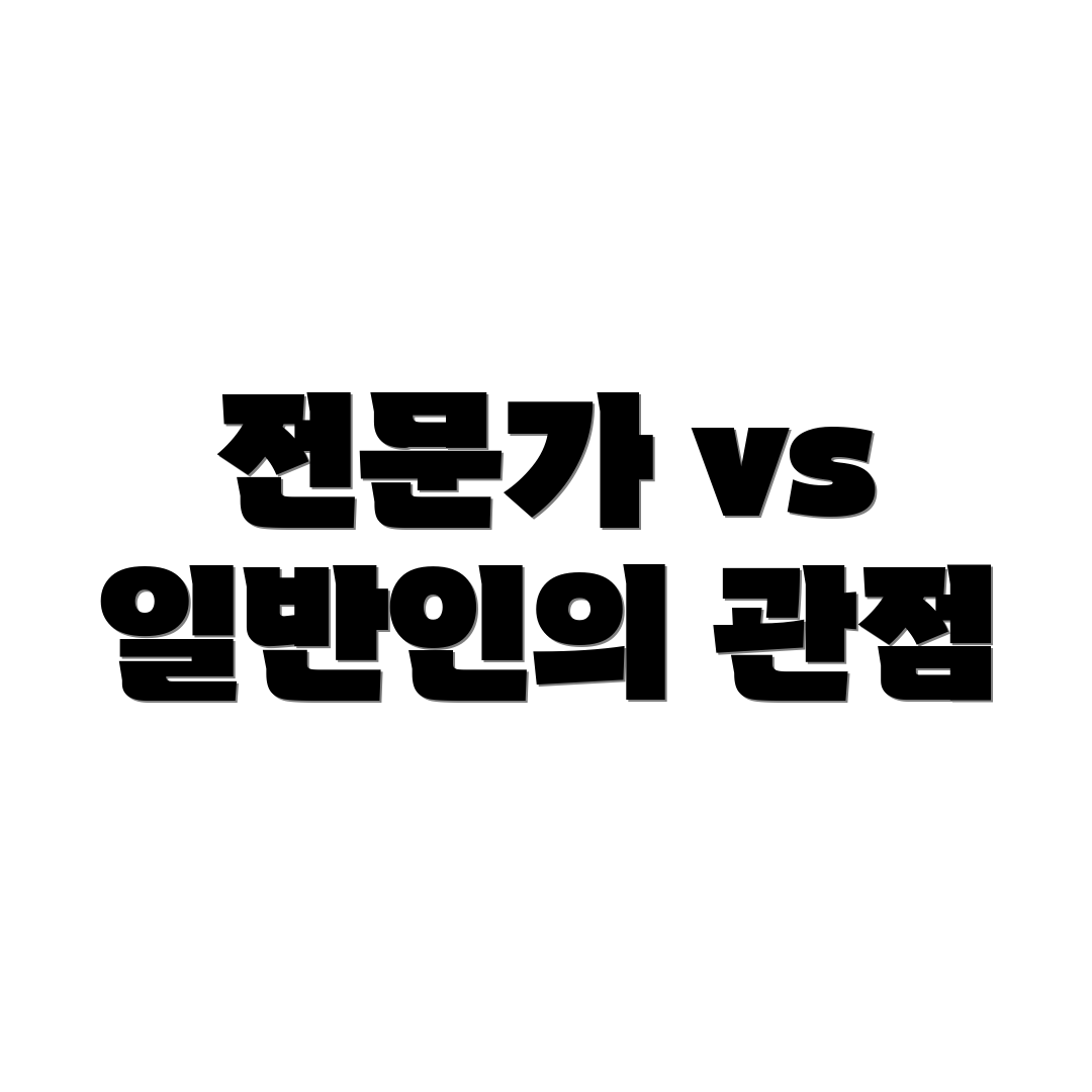 전문가 vs 일반인의 관점