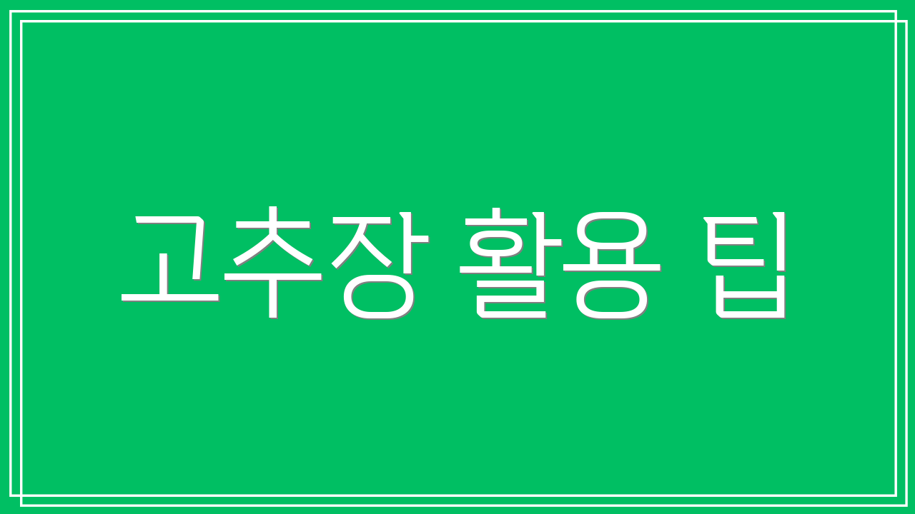 고추장 활용 팁