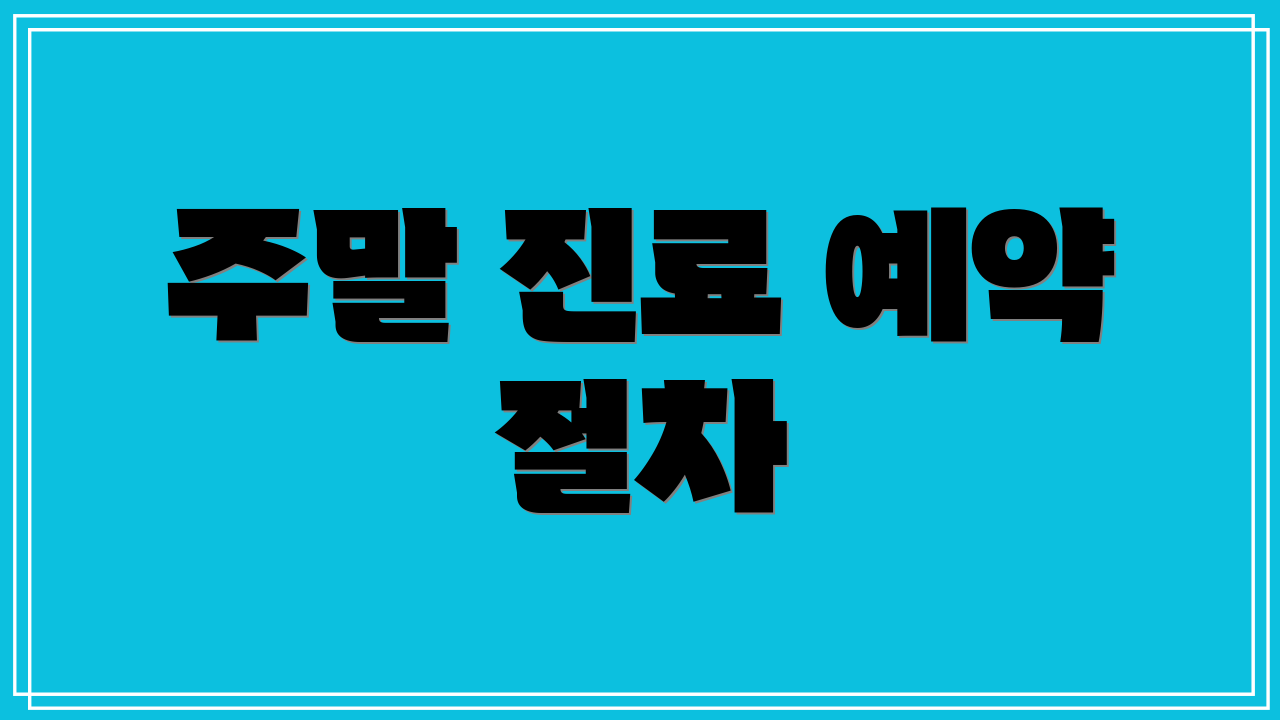 주말 진료 예약 절차
