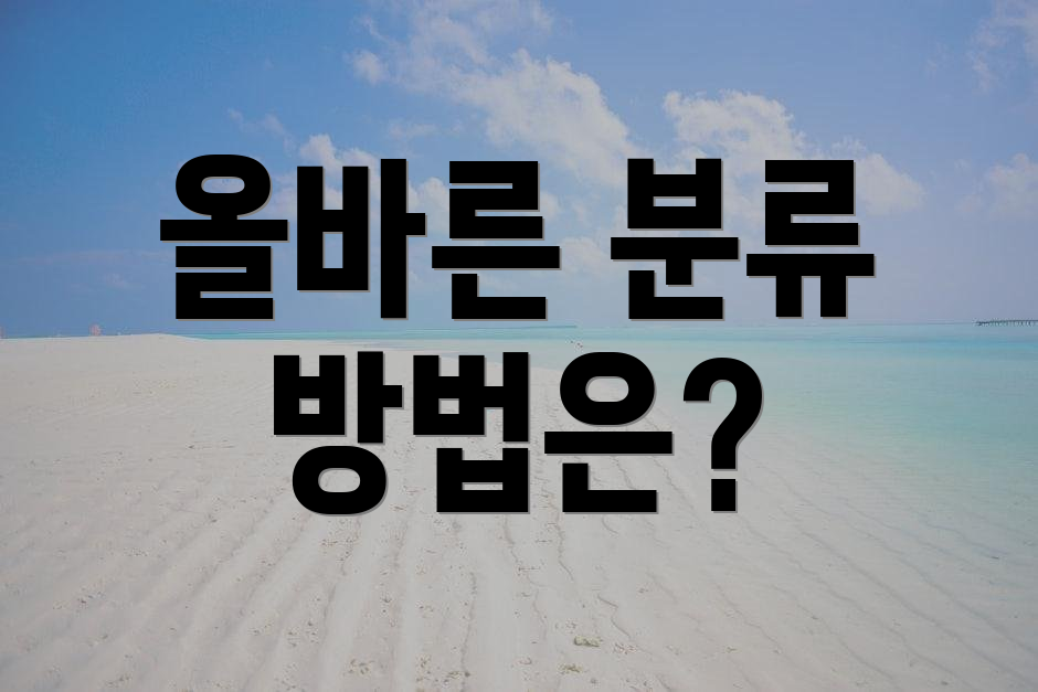 올바른 분류 방법은?