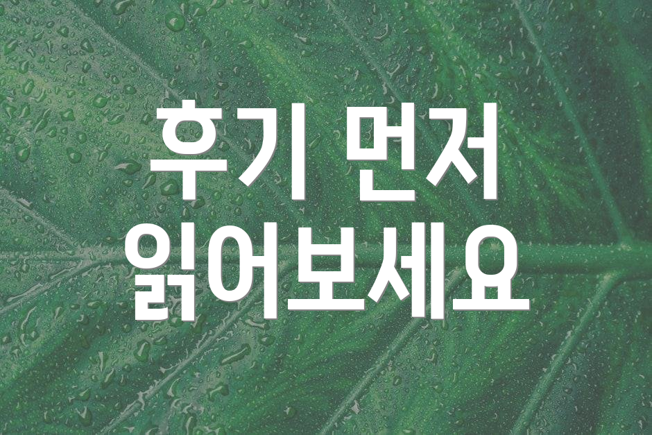 후기 먼저 읽어보세요