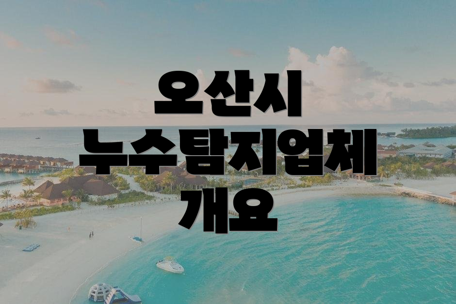 오산시 누수탐지업체 개요