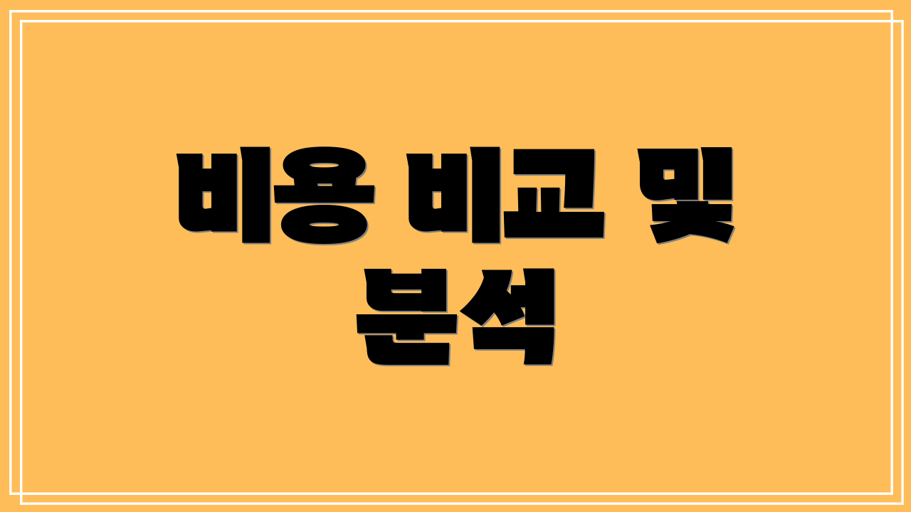 비용 비교 및 분석