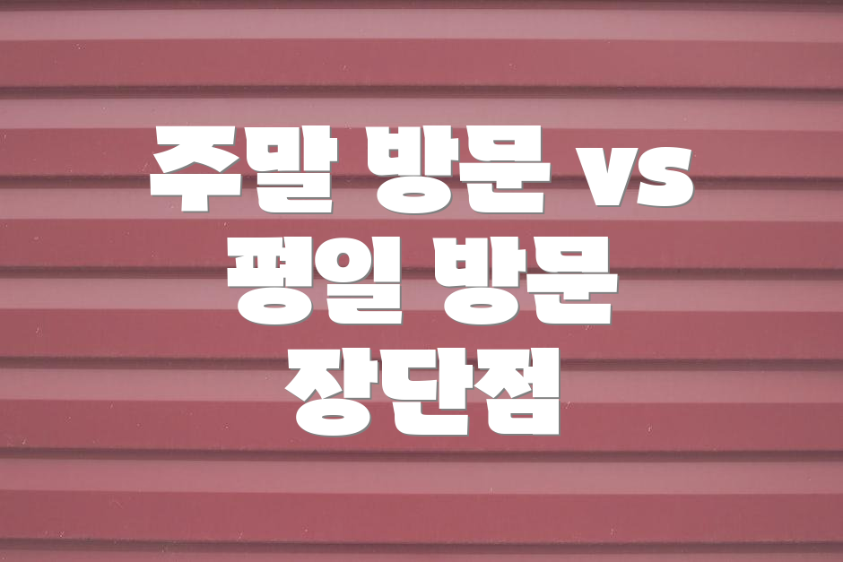 주말 방문 vs 평일 방문 장단점