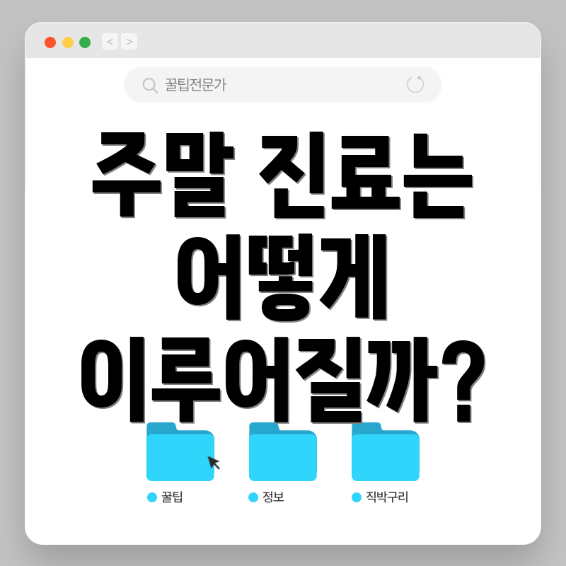 주말 진료는 어떻게 이루어질까?