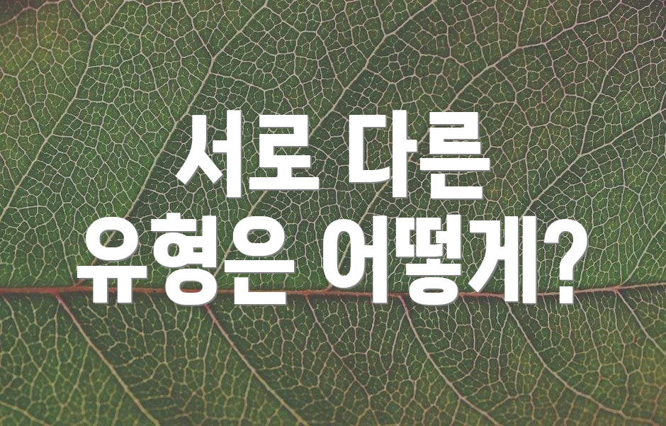 서로 다른 유형은 어떻게?