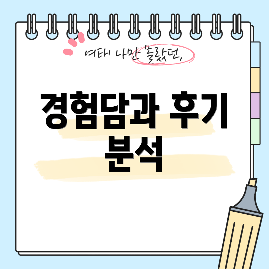 경험담과 후기 분석