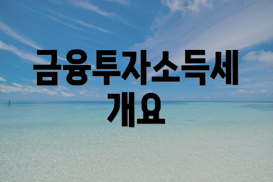 금융투자소득세 개요
