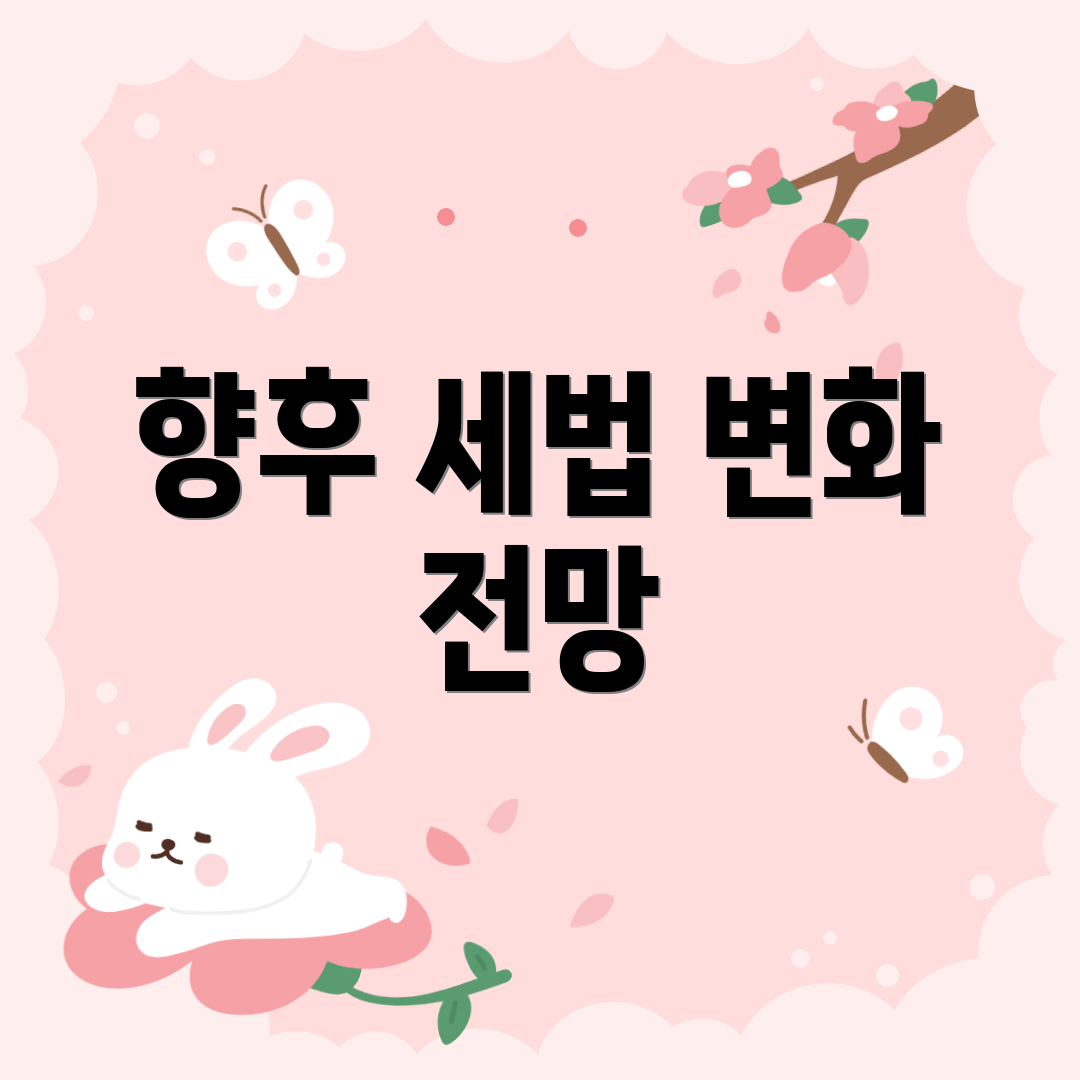 향후 세법 변화 전망