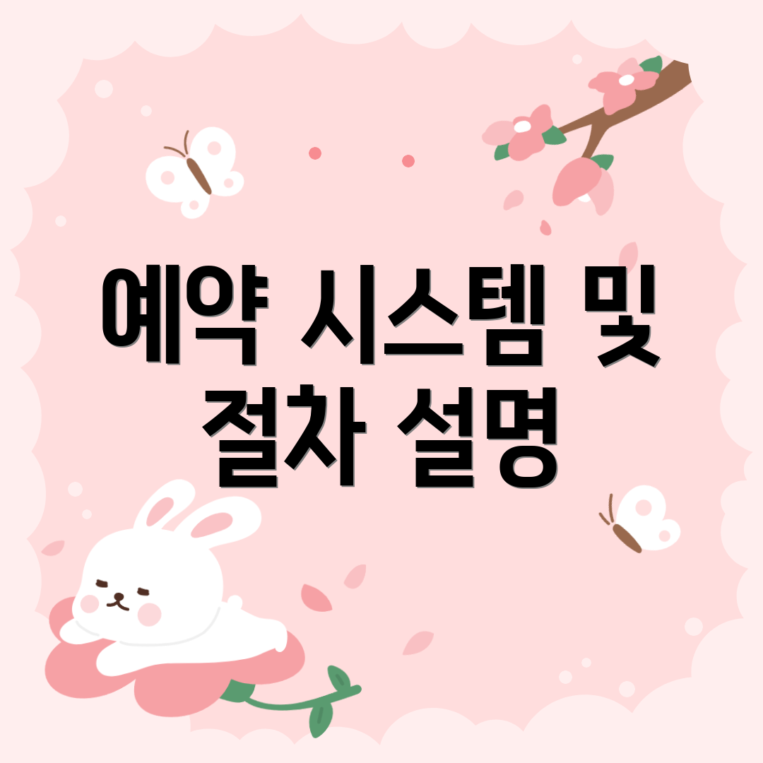 예약 시스템 및 절차 설명