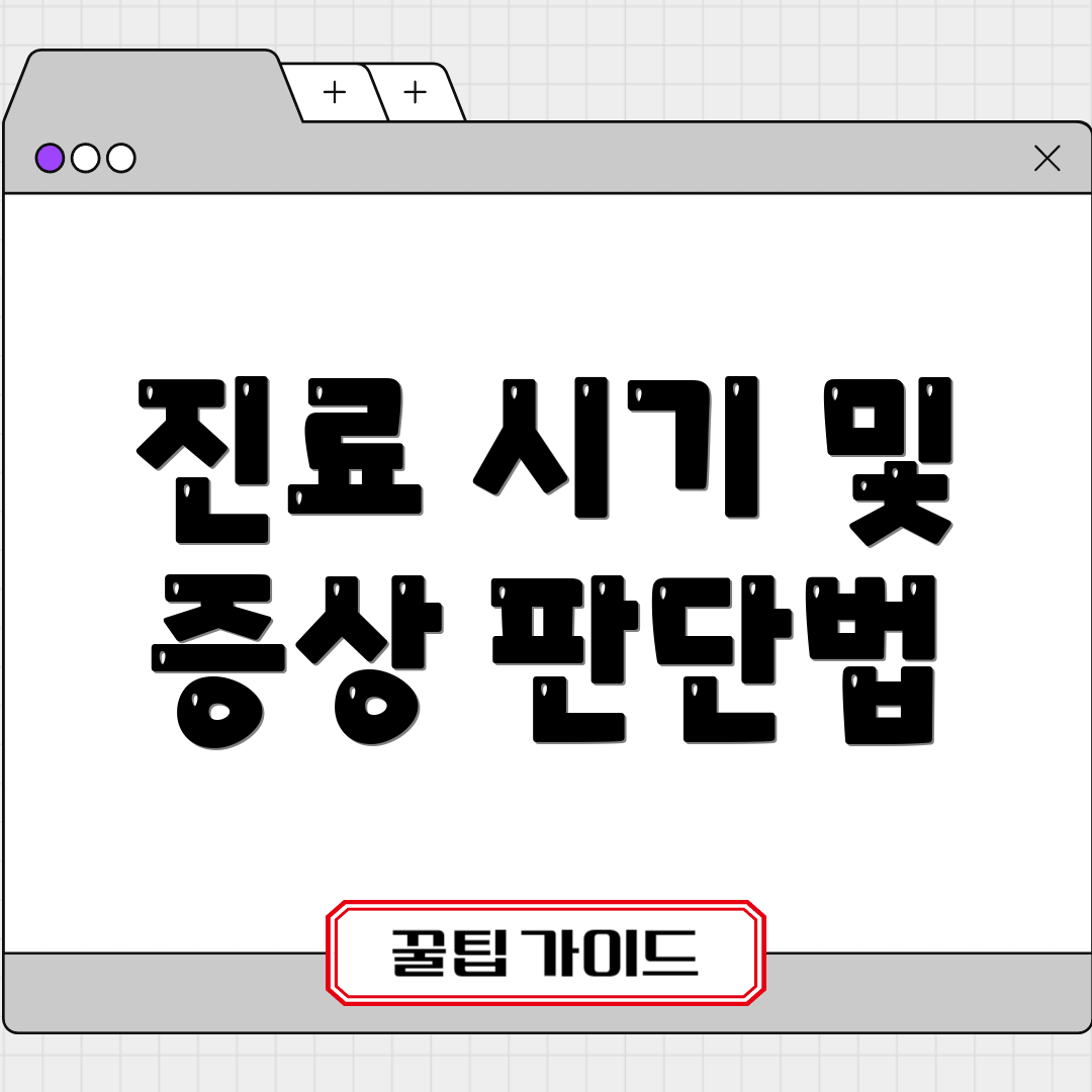 진료 시기 및 증상 판단법