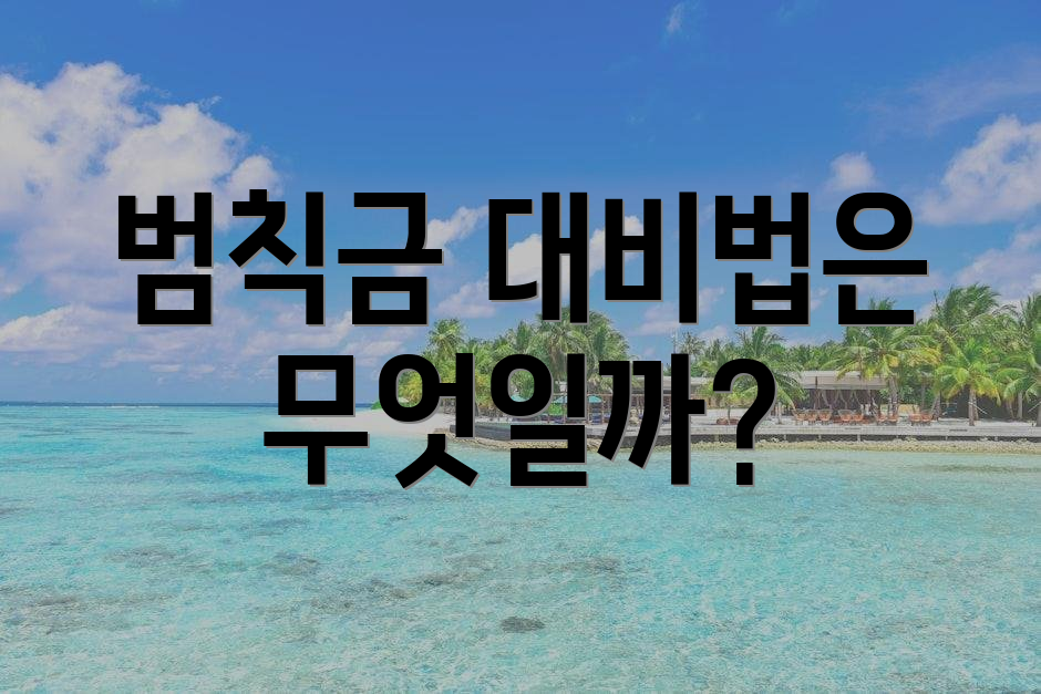 범칙금 대비법은 무엇일까?