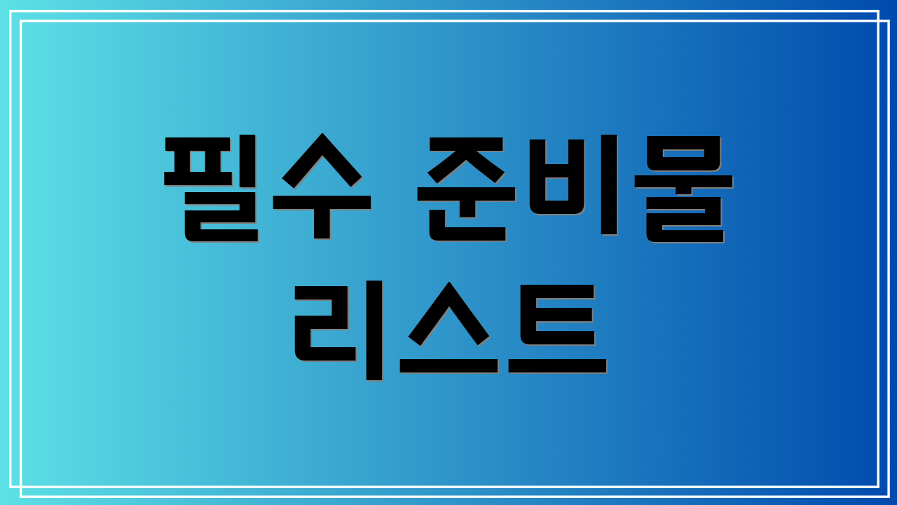 필수 준비물 리스트
