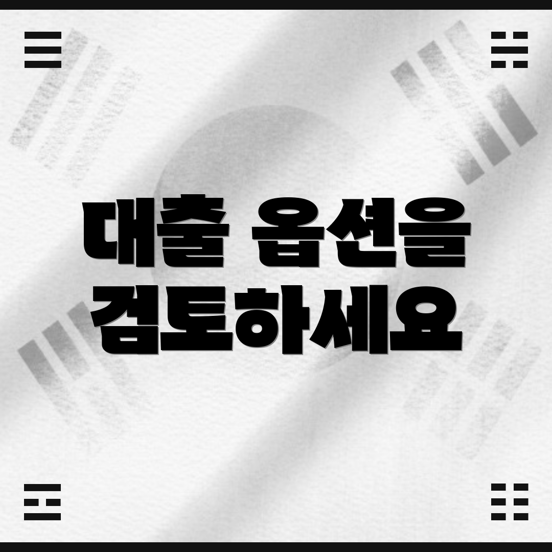 대출 옵션을 검토하세요