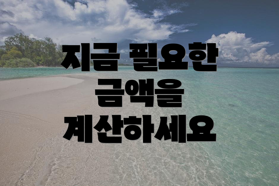 지금 필요한 금액을 계산하세요