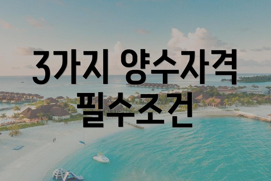 3가지 양수자격 필수조건