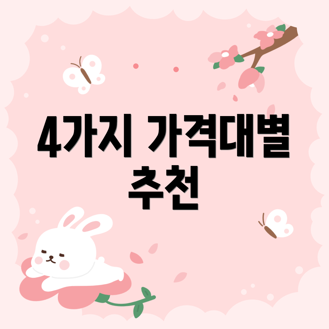 4가지 가격대별 추천