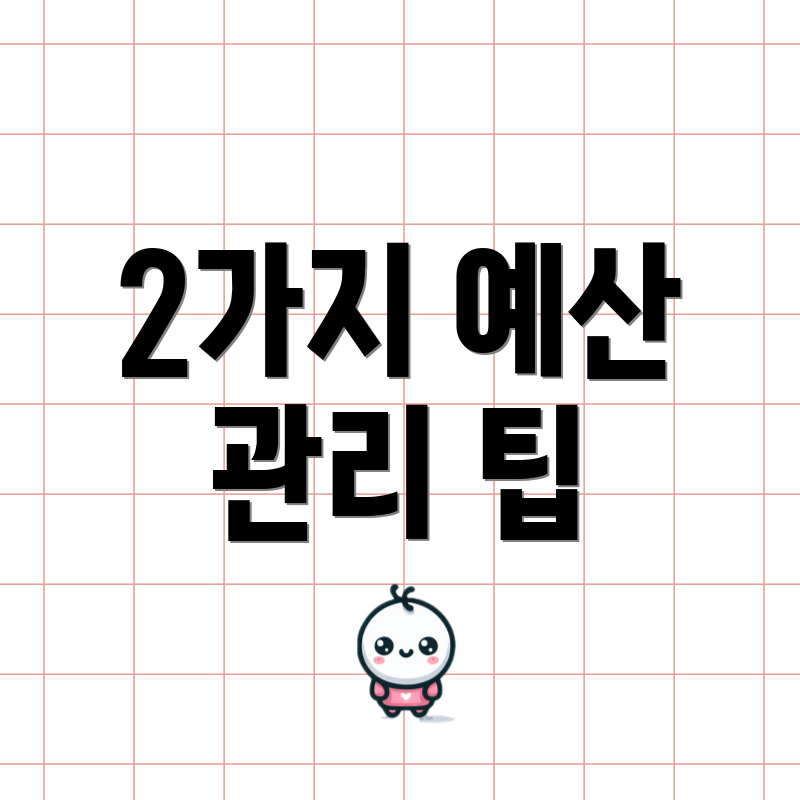 2가지 예산 관리 팁