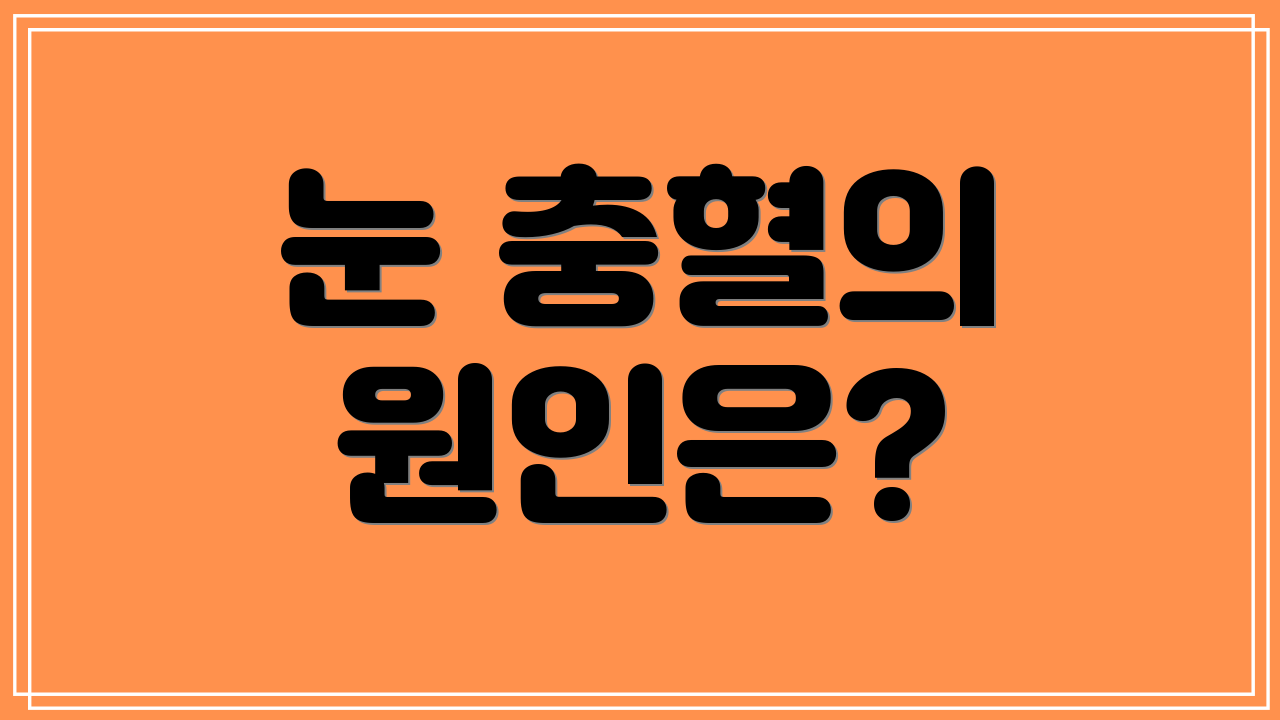 눈 충혈의 원인은?