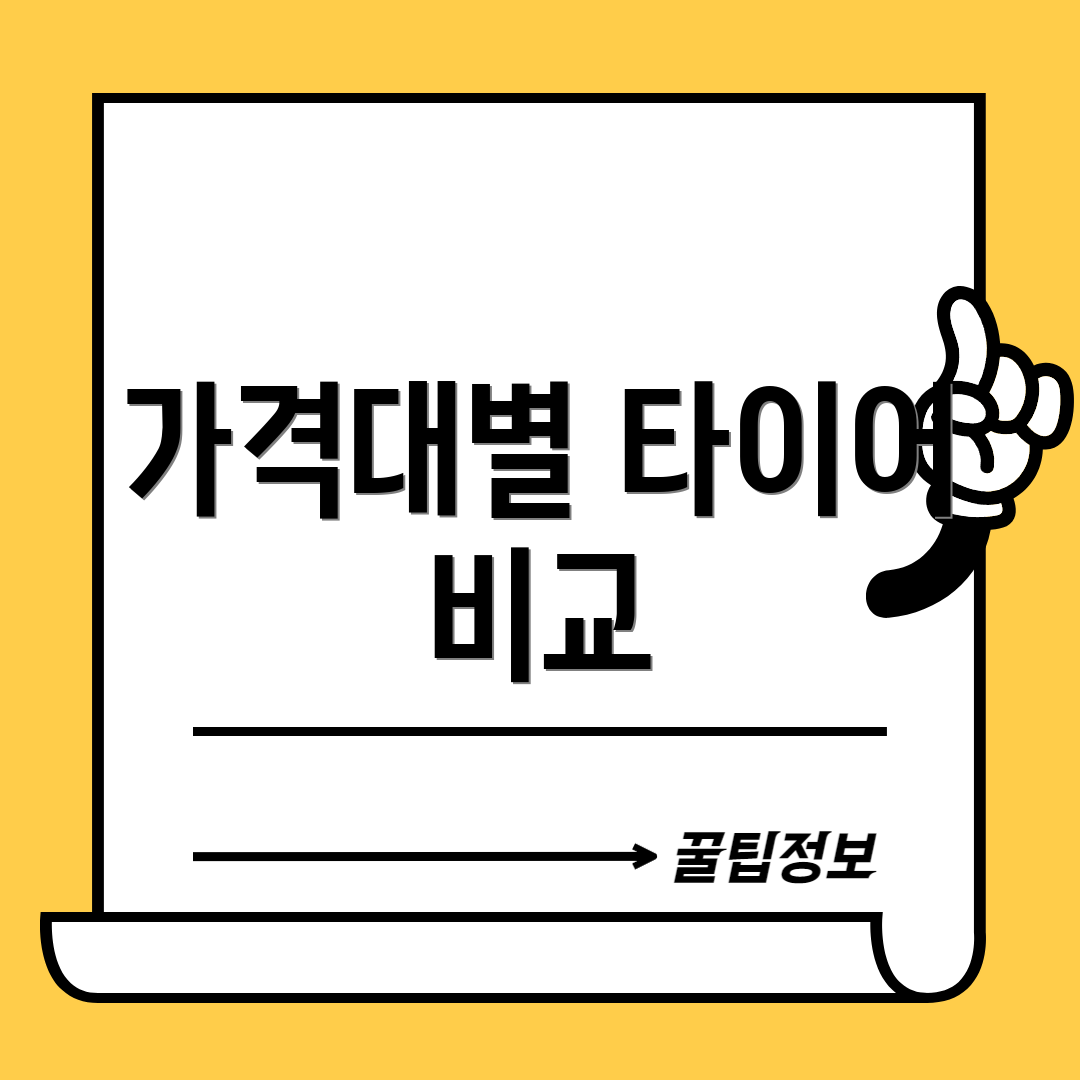 가격대별 타이어 비교