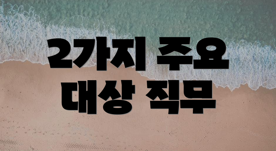 2가지 주요 대상 직무