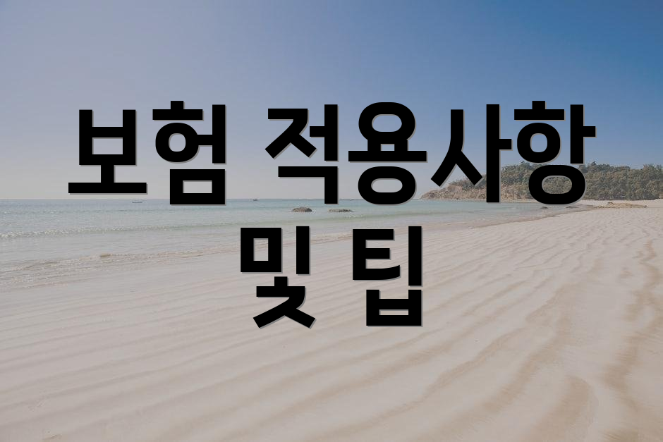보험 적용사항 및 팁