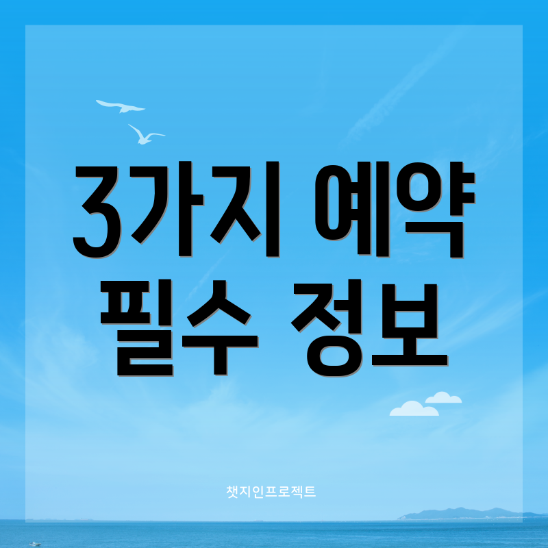 3가지 예약 필수 정보