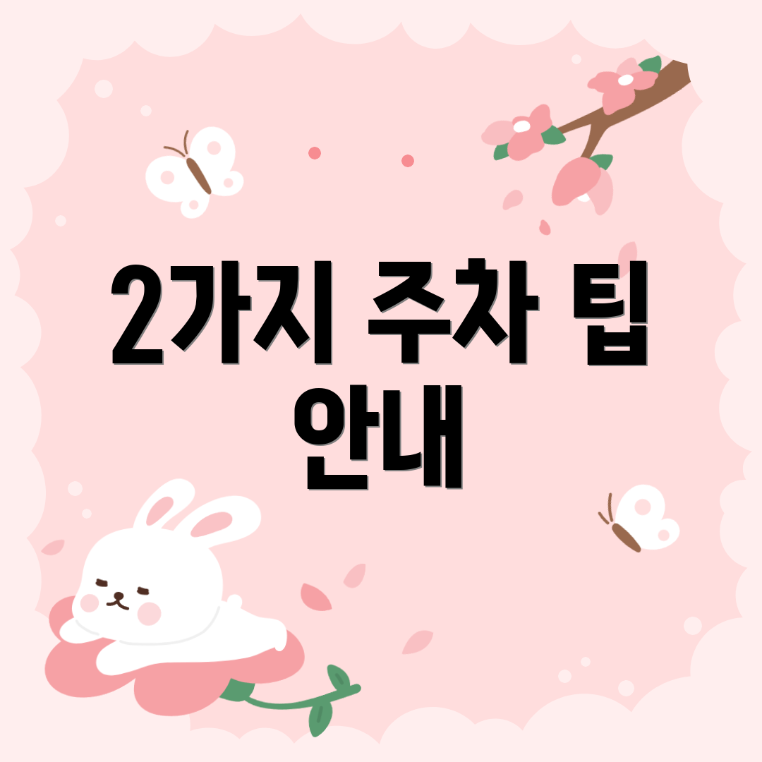 2가지 주차 팁 안내