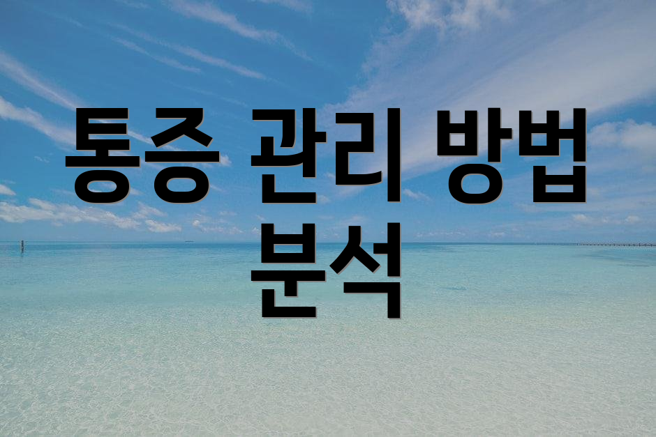 통증 관리 방법 분석