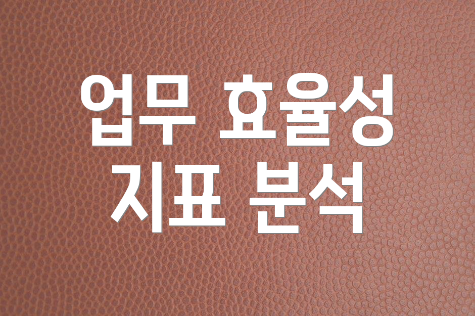 업무 효율성 지표 분석