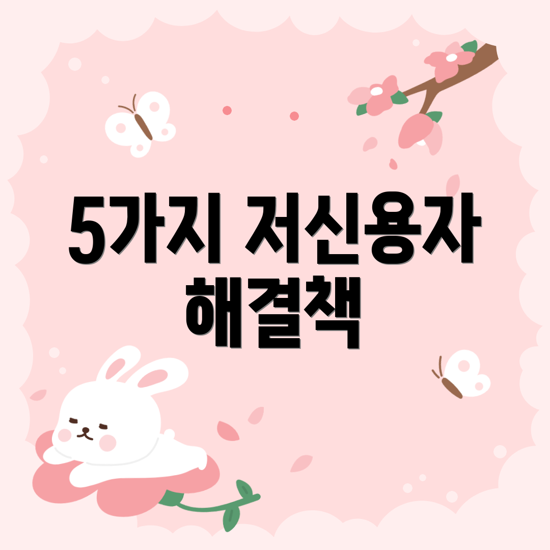 5가지 저신용자 해결책