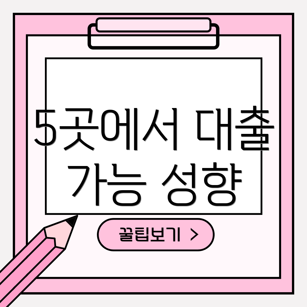 5곳에서 대출 가능 성향