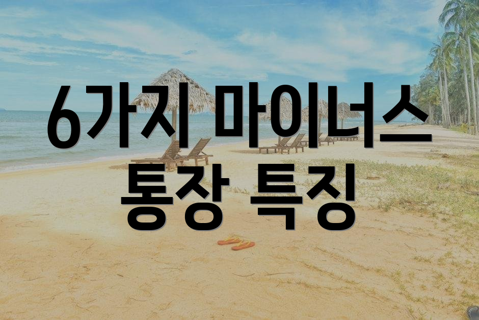 6가지 마이너스 통장 특징