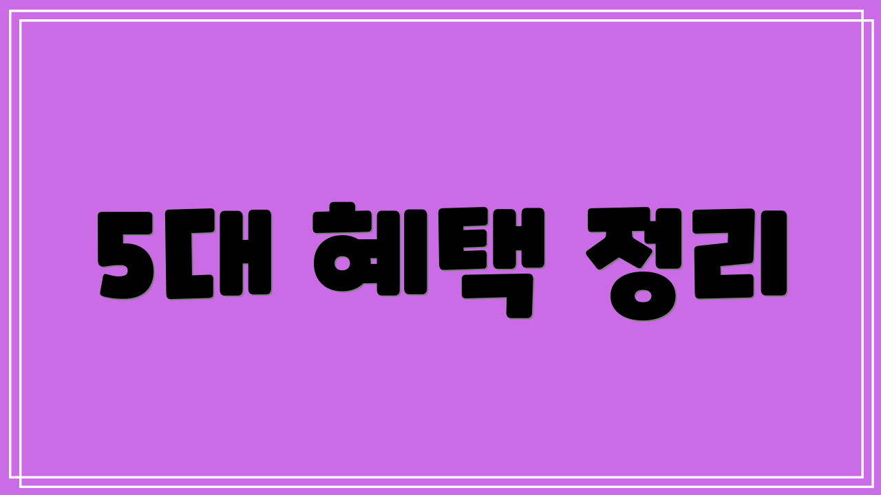 5대 혜택 정리