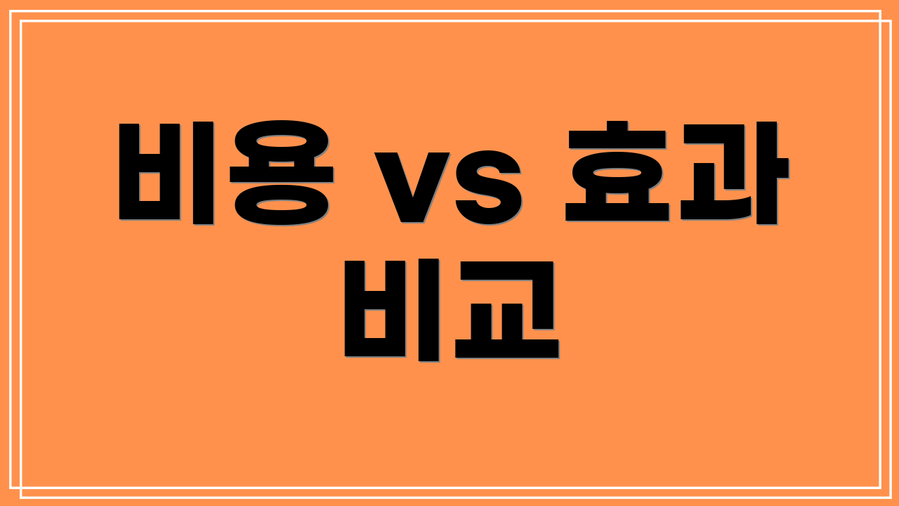 비용 vs 효과 비교