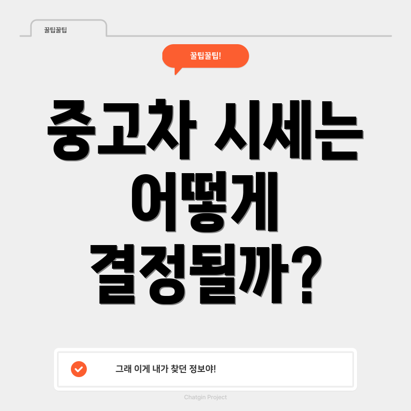 중고차 시세는 어떻게 결정될까?