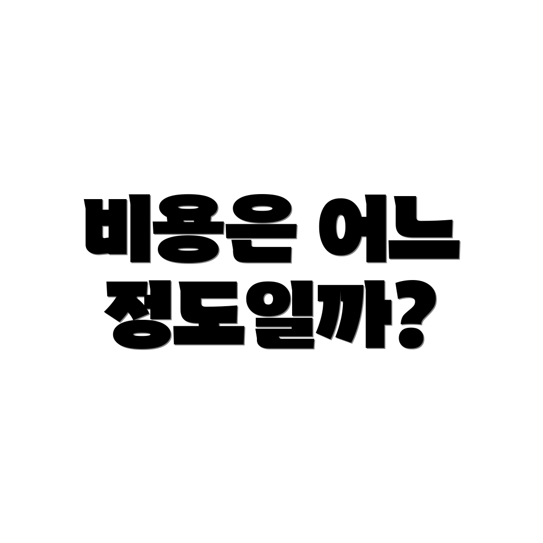 비용은 어느 정도일까?