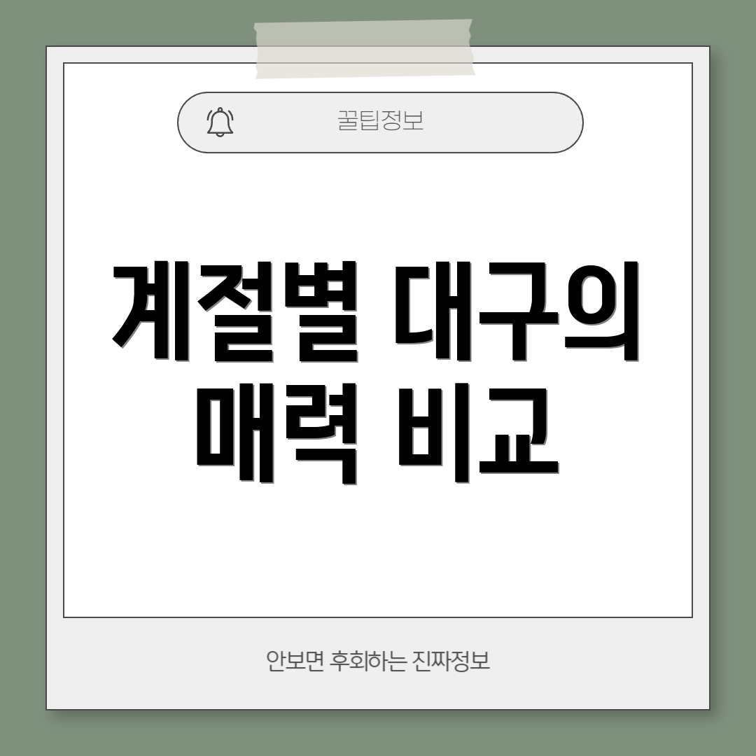 계절별 대구의 매력 비교