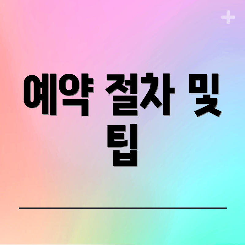 예약 절차 및 팁